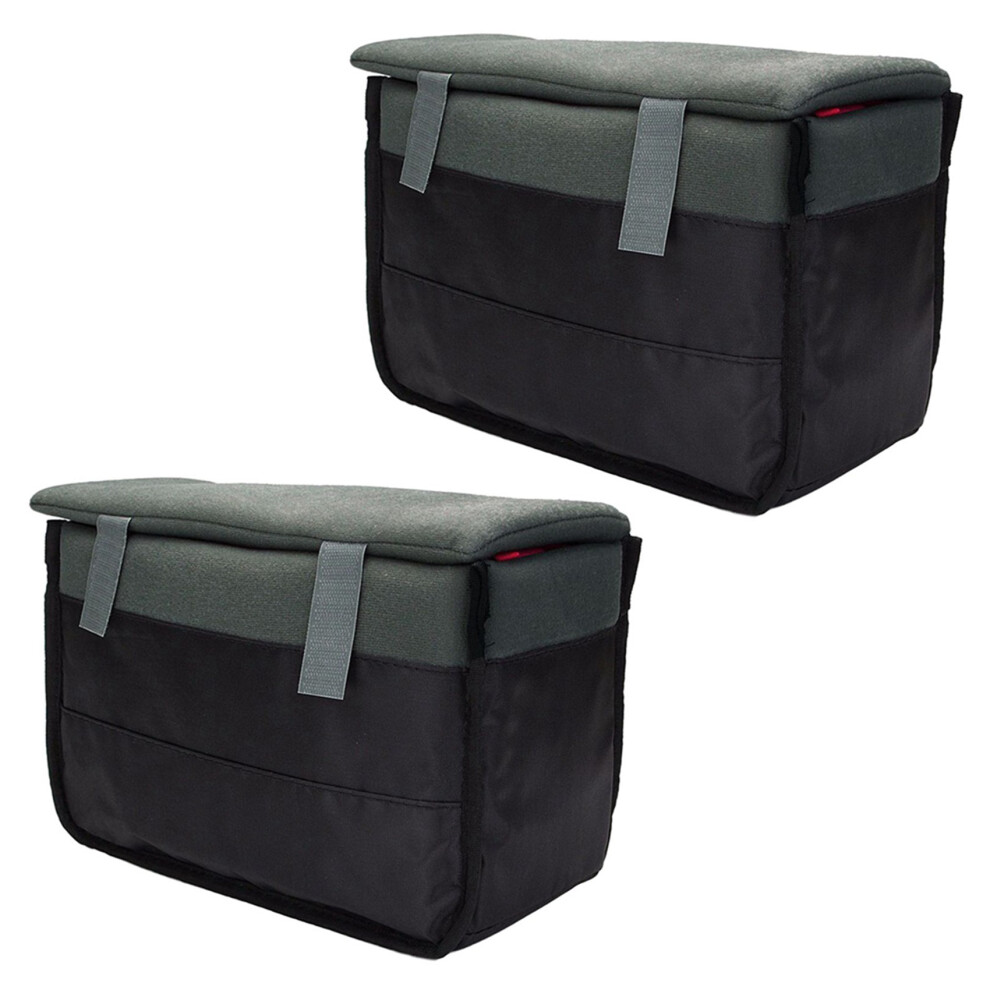 2X Padded Protective Bag Insert Liner Case For Dslr Camera, Lens And Accessories Black 4713729342011