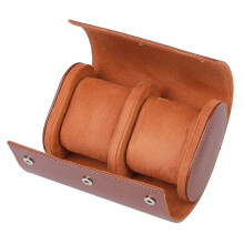 1-Slot Watch Roll Travel Case Portable Vintage Leather Watch Display Case Watch Storage Box Watch Organizers Brown M