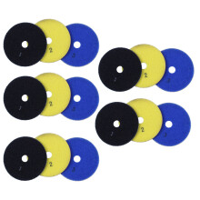 15 Pieces 100mm Diamond Flexible Wet & Dry Polishing Pads 3 Step Floor Polish for Stone Marble Tile