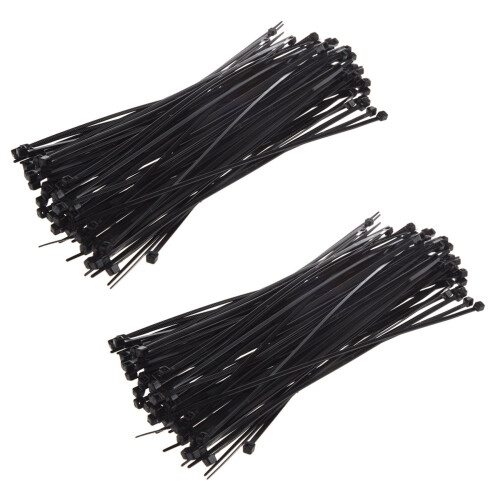 8 inch Plastic Cable Zip Ties 200-Pack (Black) 1