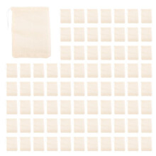 200 Pieces Drawstring Cotton Bags Muslin Bags,Tea Brew Bags (4 x 3 Inches)
