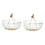 2X Wooden Handle Metal Retro Basket Portable Multi-Function Vegetable Fruit Egg Groceries Practical Storage Basket White 1