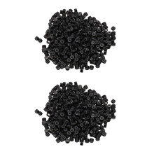 1000 Stueck Schwarz 5mm Silikon Gefuettert Micro-Ring- fuer I-Stock-Haar-Verlaengerungs-Installation und Federn