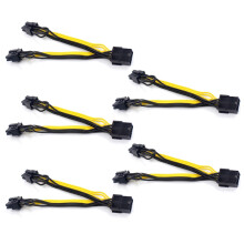5X EPS CPU 8Pin to 2-Port PCIe Dual PCI-E 6+2Pin Y Splitter Miner GPU Card Power Supply Cable Cord 18AWG 20CM