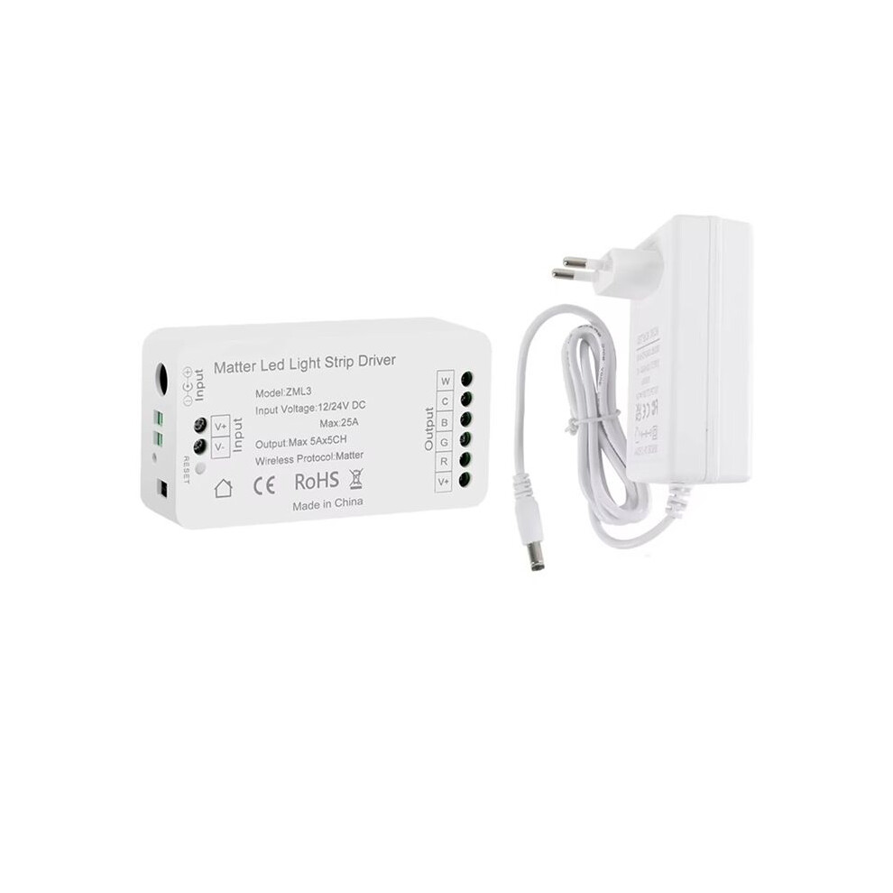 Matter Over Wifi Led Strip Light Controller Rgbcw Led Driver Works For Homekit Smartthings Alexa Eu Plug 6031739758409
