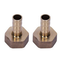 2X Gold Messinganschluss 10 mm Schlauchstutzen 1/2 Zoll Npt Innengewinde, Gerader Anschluss
