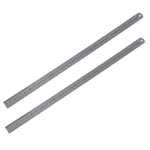 2X Stainless Metal Measuring Straight Ruler 60cm 1