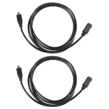 2pcs 1.5M USB B 5Pin Male to Female Extension Cable Cord Adapter Black