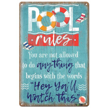 Funny Pool Signs 8x12 Inch Humorous Pool Rules Outdoor Weather Resistant Backyard and Patio Decor