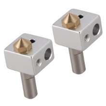 2X MK10 Hotend Kit for 3D Printer M7 Nozzle and Throat with PTFE Tube and Aluminum Heater Block Improved Version