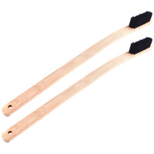 2X Auto Motor Cepillo de Limpieza Llanta de Coche Rueda Neumático Limpieza Multifunción Manejar de Bambú Mane Brushes