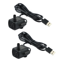 2X -Brosse Ultra-Silencieuse Pompe À Eau Usb Fontaine Submersible 5V 70Cm Aquarium En Circulation