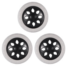 3X Black White Plastic Core Foam Shopping Trolley Cartwheel Casters