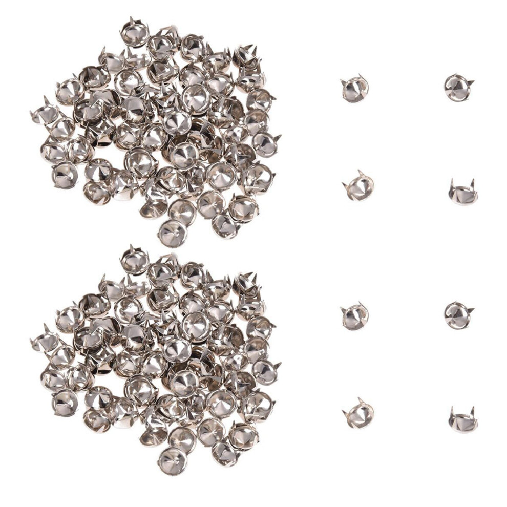 200 Silver Copper Round Cone Rivet Spike Studs Spots Diy Rock Punk 8Mm 6032898431912