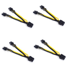 4X EPS CPU 8Pin to 2-Port PCIe 8Pin Dual PCI-E 6+2Pin Y Splitter Miner GPU  Card Power Supply Cable 20CM