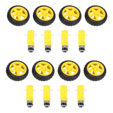 8 Pcs for   Car Robot Plastic Tire Wheel with  3-6V Gear Motor
