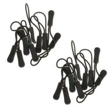 20x Tirador de Cremallera Antideslizante, Cremallera, Remolque de Extension de Cremallera, Practico y Robusto Negro