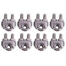 8 Stuecke Edelstahl Kabelclip Sattelklemmung fuer Seile 0.3 cm 3 mm Draht