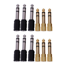 12 Stück Kopfhöreradapter 6,35 mm Stecker Auf 3,5 mm Buchse Stereo-Audio-Kopfhöreranschlussadapter, Schwarz / Vergoldet