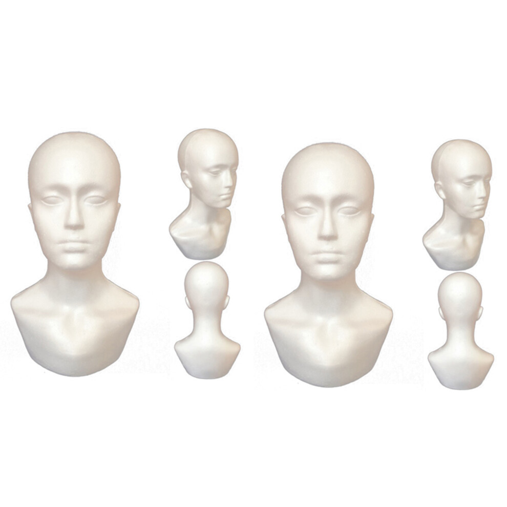 Torribaly 2X Foam Male Display Mannequin Dummy Wigs Hat Scarf Stand Model
