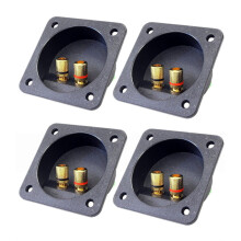 DIY Home Car Stereo Screw Cup Connectors Subwoofer Plugs 2-Way Speaker Box Terminal Binding Post, 4 Pcs Black