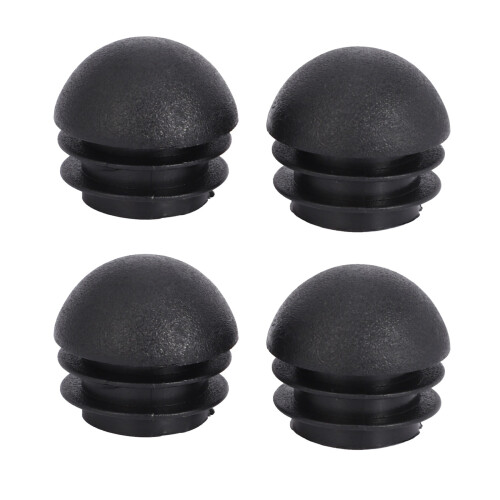 4 Pcs 25mm Dia Plastic Round Tube Inserts End Blanking Caps Black 1