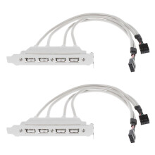 2X Placa Madre-USB-Adaptador de Cable (4 x USB 2.0 En Enchufe de 9 Hilos)