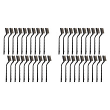 40 Pieces Handle Stainless Steel Wire Bristles Brush Set for Cleaning Welding Slag, Stain and Rust (Silvery)