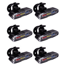 6X USB Rechargeable Front Rear Bicycle Light Lithium Battery LED Bike Taillight Mount Red - White -  Light Color