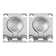2pièces 48 x 38 mm Bateau Casier Trappe Verrou Cabinet Encastré Anneau Tirez Poignée Surf Marine 316 En Acier Inoxydable