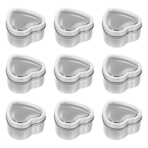 10Ud Envases Corazón De Chapa Con Ventana Para Dulces Y Velas 2