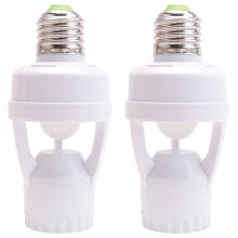 2X Ac 110-220V 360 DegréS Pir Capteur de Mouvement À Induction E27 Interrupteur de Prise de Courant Prise Base
