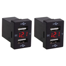 3X Caricabatteria per Auto 12V con Fusibile per 5V 4.2A Caricabatterie per Presa di Ricarica (Rosso)