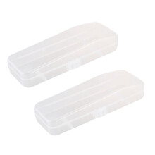 2 Pcs Travel Double   Storage Box Men Shaver Case  Accessories Transparent  Holder Plastic Case