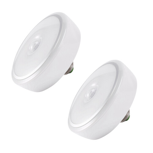 2X 15W Motion Sensor Light Bulb - Super Bright Motion Activated LED Bulb with Motion PIR Infrared Sensor