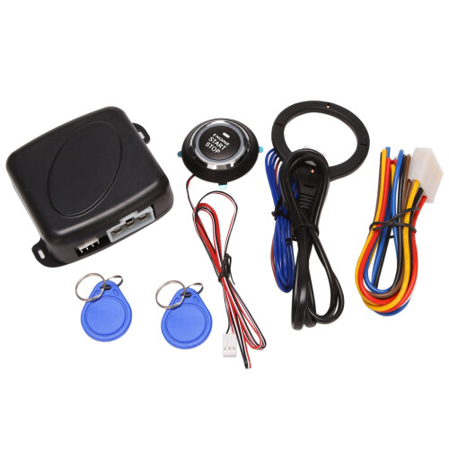RFID Car Alarm System Push Engine Start Stop Button Lock Ignition Immobilizer with Remote Keyless Go Entry System 12V