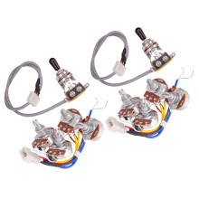 2X Lp Elektor Gitarre Ton Abnehmer Strom Kreis Kabel Baum 2T2V 500 Karat TöPfe 3 Weg Schalter für Stil Gitarre