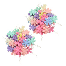 60Pcs Random Color Plastic+Metal Flower Wire Loop DIY Needle Threader Stitch Insertion Hand Machine Sewing Tool