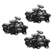 60Pcs Black Nine-Tooth Clip for Hair Extension Snap Clip for DIY Use(Black)32MM L