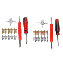 Valve Core Tool Set 40Pcs Valve Cores, 4-Way Valve Tool, Dual Single  Valve Core Remover, Tire Repair Tool