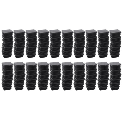 400 Pcs Plastic Square Blanking End Caps Tube Inserts 25mm x 25mm
