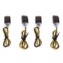 4Pcs Universal LED Black Tiny Small Indicators Turn Signals Motorcycle Motor Bike for