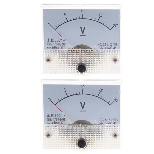2X  0-20V 85C1-V Class 2.5 Voltmeter Analog Volt Panel Meter