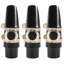 3X Alt Saxophon Mundstueck mit Kappe Metall Schnalle Rohrblattmundstueck Instrumentenmundstueck Flickwerk Pads