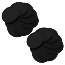 Silicone Black Drink Coasters Set of 16 Non-slip Round Soft Sleek and Durable Easy to Clean Black