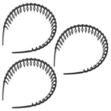 3X Plastic Teeth Comb Hairband Hair Hoop Headband Black for Woman