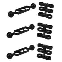 3X Aluminum Alloy Scuba Diving Light Torch Dual  Joint Arm and 1Set Butterfly Clip Clamp Mount for Photography Camera