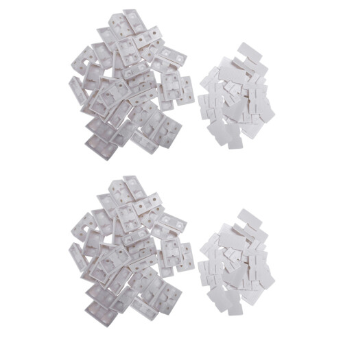 60Pcs Shelf Cabinet 90 Degree Plastic Corner Braces Angle Brackets White 1