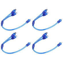 4x RCA Phono Y Splitter Lead Adapter Cable 1 Male To 2 Female Car Connector 30cm