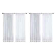 4Pcs Super Soft Great Hand Feeling White Tulle Curtains for Living Room Modern Chiffon Solid Sheer Voile